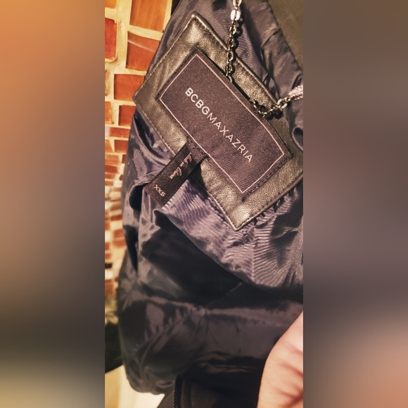 BCBG LEATHER MOTO JACKET~Size|xxs| Color-Rich Turq./Jade Green| Mint Condition - Picture 4 of 10